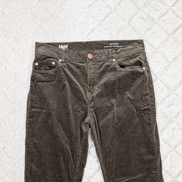 Mugsy Pants Mens 34x32 Brown Corduroy Retros Straight Work Casual Cotton Stretch - Picture 2 of 8
